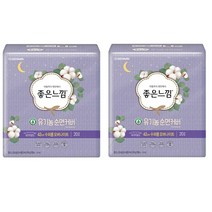좋은느낌 유기농 수퍼롱 생리대 오버나이트 날개형, 20개입, 2팩