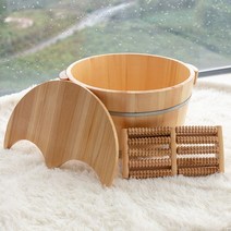 편백나무 족욕통 발 족욕기 가정용 원목족탕기 심신, 21CM족욕통+마사지소품+덮개