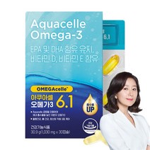 뉴트리원 아쿠아셀 오메가3 6.1 체내흡수율 6.1배 생체이용율 높은 저분자 오메가3 혈행관리 눈개선 건강기능식품, 30캡슐, 1박스