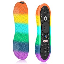 TiVo Stream 4K 리모컨용 실리콘 케이스 미끄럼 방지 충격 방지 보호 커버 TiVo Stream 리모컨 슬리브 프로텍터 스킨 (레인보우), Rainbow