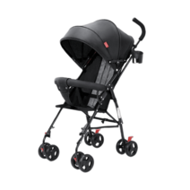 지니얼스 초경량유모차 기내반입 휴대용 접이식 가성비 초소형, 블랙