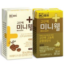 메디푸드 미니웰 커피맛 바나나맛 고단백 노인식사대용 환자영양식 환자식 24팩, 150ml, 2세트, 2세트, 150ml
