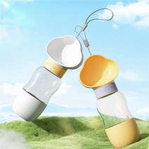 믹스MICS 반려동물 휴대용 물병 사료통 간식통 2in1 2단 3단 아웃도어 산책 용품 강아지 고양이 애견 애묘, 물병350ml+사료통200ml, 화이트