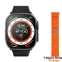 장시간 스마트워치 2023 2022 vwar zd8 울트라 시리즈 8 49mm 1:1 티타늄 합금 바디 블루투스 통화 nfc ecg ip68 방수 z8 울트라 남자, 블랙 알파인 오