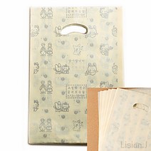 100매 22X31.5CM 베이지 양장 비닐봉투 옷가게봉투 가게봉투 칼라봉투