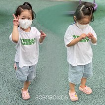 [시즌오프세일]뽀뽀뽀 유아 청 반바지 아기 바지 남아 여아 등원룩 등원복 팬츠