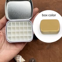 철제팔레트 미술파레트 우드팔레트 Portable12grid 수채화 상자 빈 페인트 팔레트 여행 그림 스케치 보습, 11.gold box24 cells