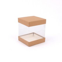 DSBB 투명 포장 케이스 1P 사각 9X11CM 브라운 선물용박스 선물케이스 투명선물케이스