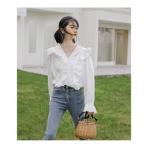 샤샤몰 레이스 프릴 블라우스