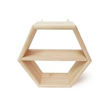 신나라-닷컴_(WIZ0041) 이앤위즈 육각진열장 2단 미니 선반 벽걸이 오픈형장식장 원목 DIY가구 수납장_ tlsskfk, S-N-선택사항없습니다