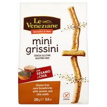 르 베네치안 글루텐 프리 참깨 & 치아 그리시니 브레드스틱 영국 Le Veneziane Gluten Free Sesame & Chia Grissini Breadsticks, 6개