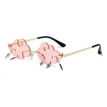 자외선차단 뿔테 오버사이즈 캣아이 바캉스 패션 2022 새로운 구름 무테 번개 펜던트 선글라스 여성 중공 steampunk 태양 안경 재미 있은 파티 빈티지 안경 음영 0