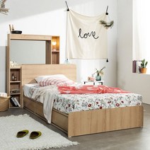 트루베 밀리 LED조명 화장대 겸 수납침대 SS (매트리스포함/본넬양면), 6회전본넬양면매트리스+화이트