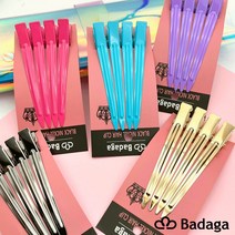 [뷰티헤어마켓] Badaga 바다가핀셋 메탈 헤어 남자머리 업스타일용 집게핀 철핀셋, 블랙크롬
