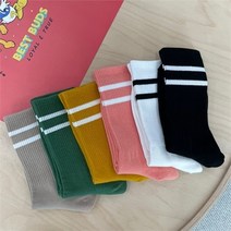 [삭스템] 키키야 유니크한 줄무늬 포인트 골지 양말