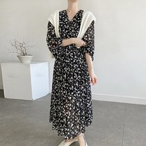 앙탈 V넥꽃나염여성롱원피스(0315 64260)