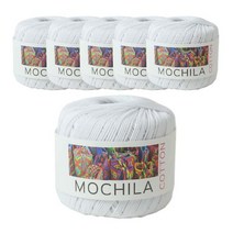 [앵콜스] (10+1) 모칠라코튼 50g 가방소품 뜨개실, (6볼묶음) 40 화이트