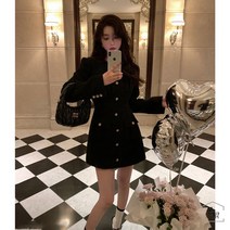 휴양지원피스 결혼식하객룩 원피스 해외여행 금장 봄 하객룩 블랙