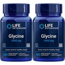 라이프익스텐션 글리신 1000mg 베지테리안 캡슐, 100정, 2개