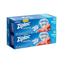 지퍼락 지퍼백 슬라이더 냉동용 중형 12입x2개, 2개, 상세 설명 참조