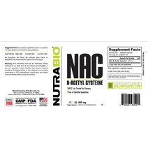 나우푸드 nac 영양제 NACC nacl NutraBio N-아세틸 시스테인 보충제NAC - 90 캡슐 각 600mg 강력한 항산화제 면역 지원 부스트 글루타티온