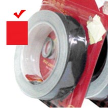 빨강색 제본용 테이프 50mm 라벨 테잎 검정 레드 빨간 적색