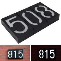 집 번호 태양열정원등 이케아 태양열 조명 에너지 빛 LED 전구 디지털 전원 램프 벽 마운트 DOORPLATE 베란다 배터리, Number 5