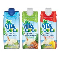 비타코코 코코넛워터 3종 오리지널 파인애플 피치망고 500ml x 12팩 대용량 코코넛물 드링크 음료