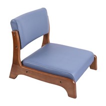 다리없는 좌식의자 쿠션 방석 등받이 바닥 앉는 이동 가죽 각도조절 팔걸이 접이식, 조립하다., 호두색 의자보석블루 방수 과학기술 천