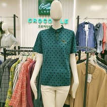 크로커다일레이디 세련되고 시원한 땡땡이 물방울 도트 프린트 카라 티셔츠 뉴코아 인천점