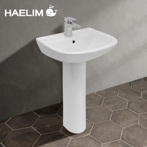 [고치고] 해림바스 DL-100-1 1홀긴다리세면대 세면대 교체 시공 욕실 긴다리 세면대 세면기 욕실 화장실 전국배송 세면대부속, 1개