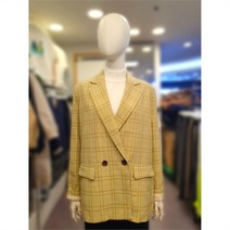 보니알렉스 여성 루즈핏 더블 투버튼 체크자켓 BAJE4022