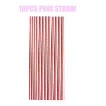 생일장식 여아 레인보우 생일 파티 장식 일회용 식기 종이 접시 컵 냅킨 풍선 용품, [07] 10pcs straw
