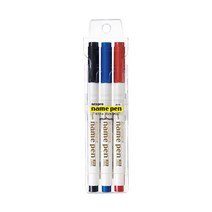 문화연필 네임펜 3색입 - 검정 빨강 파랑