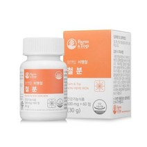 팜엔탑 식물성 비헴철 함유 철분 성장기 청소년 임산부 영양제, 500mg x 60정 4개