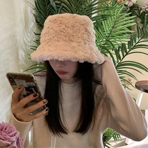 복슬복슬 테디베어털 겨울 벙거지모자 글램핑룩 방한
