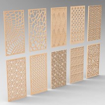 패널 파티션 STL 파일 형식의 cnc 용 3d 모델 릴리프 조각 문 창 3D 인쇄 10 피스