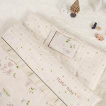 이지앤 오가닉 목화솜 신생아 아기이불세트, 테디베어아이보리