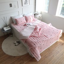 홑이불 여름누빔이불 침대 침구 패드 카페트 메트 시어서커 퀸 싱글 검은고양이 요이불 간절기 낮잠 차렵이블세트 어린이 키즈 국내산 홋이불 시원한 가벼운 냉감 자취 원룸 냉장고 Q S, 죠이샤카 베개커버40x60, 인디핑크