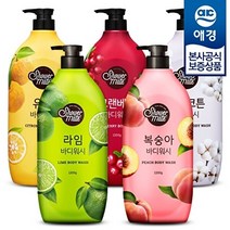 애경 샤워메이트 파머스 바디워시 1200g x2개 184477, 라임+복숭아