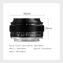 캠코더렌즈 카메라렌즈 TTArtisan-풀 프레임 50mm F2.0 미러리스 카메라 렌즈 Nikon Z Canon Fuji X Olypu, 02 캐논 RF_01 Black