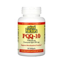 내추럴팩터스 PQQ 10 20mg 코엔자임Q10 코큐텐 200mg 30정 피큐큐 비타민E 토코페롤 함유, 1개, 기본