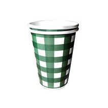 파티용품 파티 컵(종이), 컵(체크)그린