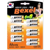 벡셀 알카라인 건전지 AA 카드형 포장, 12개입, 1개