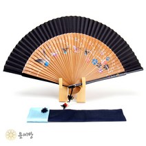 꽃과나비부채-검정(부채집포함), 단품