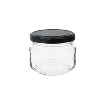 글라스락 유리병/잼병 Low 350g(300ml) 유리용기, 300ml, 잼병Low 350g(300ml)-블랙 1개