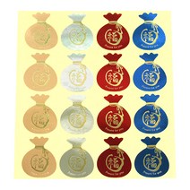 이홈베이킹 스티커 복주머니 16입, 4가지색, 1개