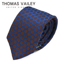 [THOMAS VAILEY] 세미세븐폴더 실크 넥타이 프로그맨 네이비브라운 7.7cm