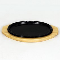 [키친앤리빙] 무쇠 맥반석 스테이크판 불판 철판 그릴팬, 타원4호(25.5*17*1.8), 1세트