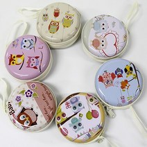 나성 부엉이 마카롱동전지갑 원형케이스 파우치 동전지갑